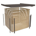 Abri de jardin en bois gris clair 19mm - acier anthracite - 8,56m² Merkur D – Karibu