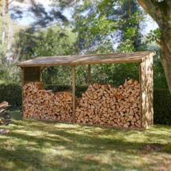 Abri bûches 3,6m² en bois traité Memphis XXL - Cerland