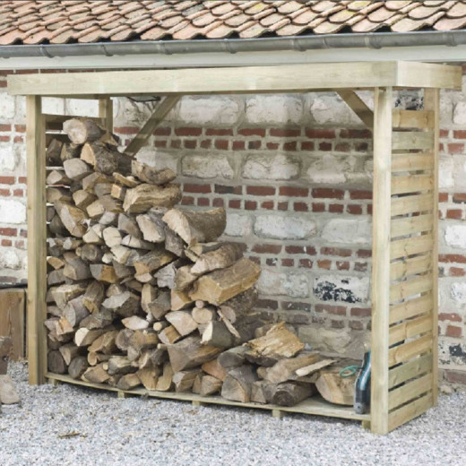 Abri bûches 1,75m² en bois traité Dallas XL - Cerland