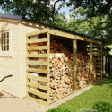 Abri bûches 2,40m² en bois traité Dallas XXL - Cerland