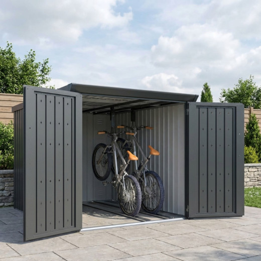 Abri pour 4 vélos en métal anthracite Kosto 3,7m² - X-METAL