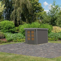 Abri de jardin en bois gris terre 19mm - acier gris - 4,45m² Jupiter 2B – Karibu