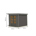 Abri de jardin en bois gris terre 19mm - acier gris - 4,45m² Jupiter 2B – Karibu