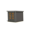 Abri de jardin en bois gris terre 19mm - acier gris - 4,45m² Jupiter 2B – Karibu