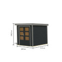 Abri de jardin en bois gris anthracite 19mm - acier gris - 4,45m² Jupiter 2C – Karibu