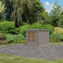 Abri de jardin en bois gris clair 19mm - acier gris - 4,45m² Jupiter 2D – Karibu