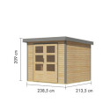 Abri de jardin en bois brut 19mm - acier gris - 5,09m² Jupiter 3A – Karibu