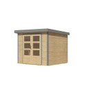Abri de jardin en bois brut 19mm - acier gris - 5,09m² Jupiter 3A – Karibu