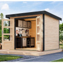 Abri de jardin en bois brut 19mm - acier anthracite - 5,09m² Jupiter 3A – Karibu
