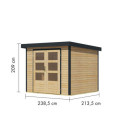 Abri de jardin en bois brut 19mm - acier anthracite - 5,09m² Jupiter 3A – Karibu