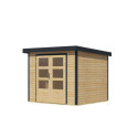 Abri de jardin en bois brut 19mm - acier anthracite - 5,09m² Jupiter 3A – Karibu