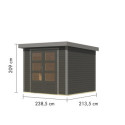 Abri de jardin en bois gris terre 19mm - acier gris - 5,09m² Jupiter 3B – Karibu