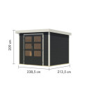Abri de jardin en bois anthracite 19mm - acier blanc - 5,09m² Jupiter 3C – Karibu