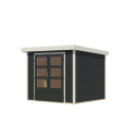 Abri de jardin en bois anthracite 19mm - acier blanc - 5,09m² Jupiter 3C – Karibu