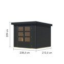Abri de jardin en bois anthracite 19mm - acier anthracite - 5,09m² Jupiter 3C – Karibu
