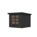 Abri de jardin en bois anthracite 19mm - acier anthracite - 5,09m² Jupiter 3C – Karibu