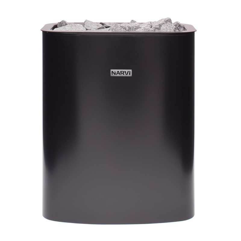 Poêle électrique 9kW en acier noir - commande à distance - Narvi NC
