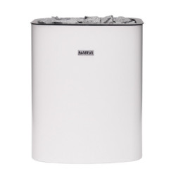 Poêle électrique 9kW en acier blanc - commande à distance - Narvi NC