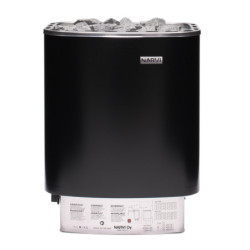 Poêle électrique 6kW en acier noir – avec commande - Narvi NM