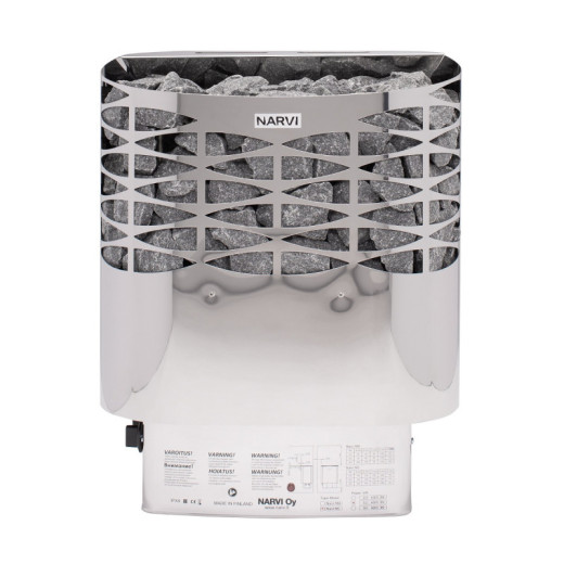 Poêle électrique 4,5kW en acier inox – avec interrupteurs - NS - Narvi