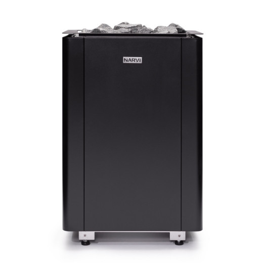 Poêle électrique 6kW en acier noir – commande à distance - Ultra Small - Narvi