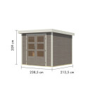 Abri de jardin en bois gris clair 19mm - acier blanc - 5,09m² Jupiter 3C – Karibu