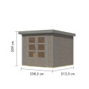 Abri de jardin en bois gris clair 19mm - acier gris - 5,09m² Jupiter 3C – Karibu	