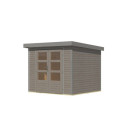 Abri de jardin en bois gris clair 19mm - acier gris - 5,09m² Jupiter 3C – Karibu	