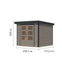 Abri de jardin en bois gris clair 19mm - acier anthracite - 5,09m² Jupiter 3C – Karibu