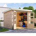 Abri de jardin en bois brut 19mm - acier blanc - 5,76m² Jupiter 3,5A – Karibu