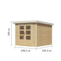 Abri de jardin en bois brut 19mm - acier blanc - 5,76m² Jupiter 3,5A – Karibu