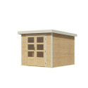 Abri de jardin en bois brut 19mm - acier blanc - 5,76m² Jupiter 3,5A – Karibu