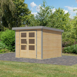 Abri de jardin en bois brut 19mm - acier gris - 5,76m² Jupiter 3,5A – Karibu