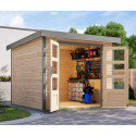 Abri de jardin en bois brut 19mm - acier gris - 5,76m² Jupiter 3,5A – Karibu