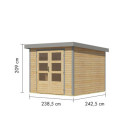 Abri de jardin en bois brut 19mm - acier gris - 5,76m² Jupiter 3,5A – Karibu