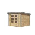 Abri de jardin en bois brut 19mm - acier gris - 5,76m² Jupiter 3,5A – Karibu