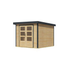 Abri de jardin en bois brut 19mm - acier anthracite - 5,76m² Jupiter 3,5A – Karibu