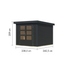 Abri de jardin en bois anthracite 19mm - acier anthracite - 5,76m² Jupiter 3,5C – Karibu