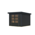 Abri de jardin en bois anthracite 19mm - acier anthracite - 5,76m² Jupiter 3,5C – Karibu