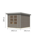 Abri de jardin en bois gris clair 19mm - acier gris - 5,76m² Jupiter 3,5D – Karibu