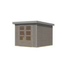 Abri de jardin en bois gris clair 19mm - acier gris - 5,76m² Jupiter 3,5D – Karibu