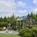 Serre de jardin 10,9m² Jubii 60 en aluminium noir et verre trempé 3mm - Juliana