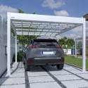 Carport double pente LIBECCIO 16m² en alu blanc et polycarbonate – Trigano