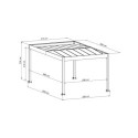 Carport double pente LIBECCIO 16m² en alu anthracite et polycarbonate + 3 panneaux – Trigano
