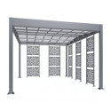 Carport double pente LIBECCIO 16m² en alu anthracite et polycarbonate + 5 panneaux – Trigano