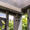 Carport double pente LIBECCIO 16m² en alu anthracite et polycarbonate + 5 panneaux – Trigano