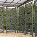 Carport double pente LIBECCIO 16m² en alu anthracite et polycarbonate + 8 panneaux – Trigano