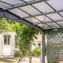 Carport double pente LIBECCIO 16m² en alu anthracite et polycarbonate + 8 panneaux – Trigano