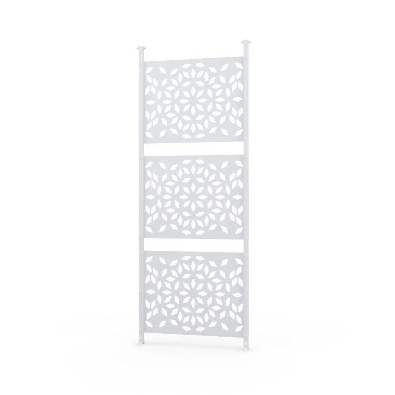 Lot de 3 brises-vues en acier blanc pour carport LIBECCIO – Trigano