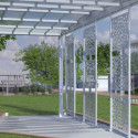 Lot de 3 brises-vues en acier blanc pour carport LIBECCIO – Trigano